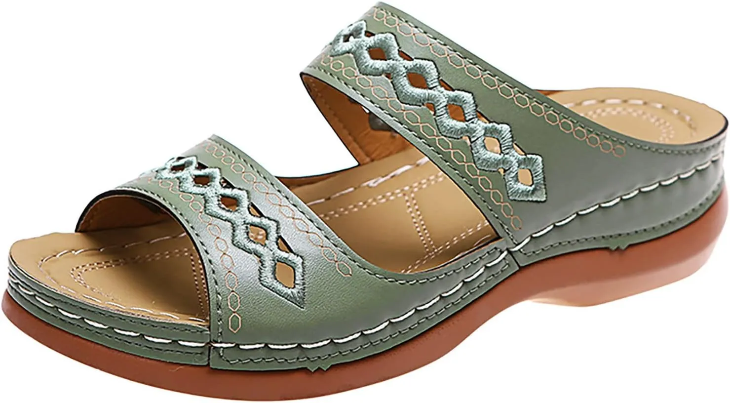 Women Orthopedic Sandals-Breathable Mesh and Leather Sandals Orthotic Women's Beach Flip Flops Orthopedic Summer Sandals for Women 2025 Dressy Orthotic Women's Comfort Sandals Comfort Sandals Woman