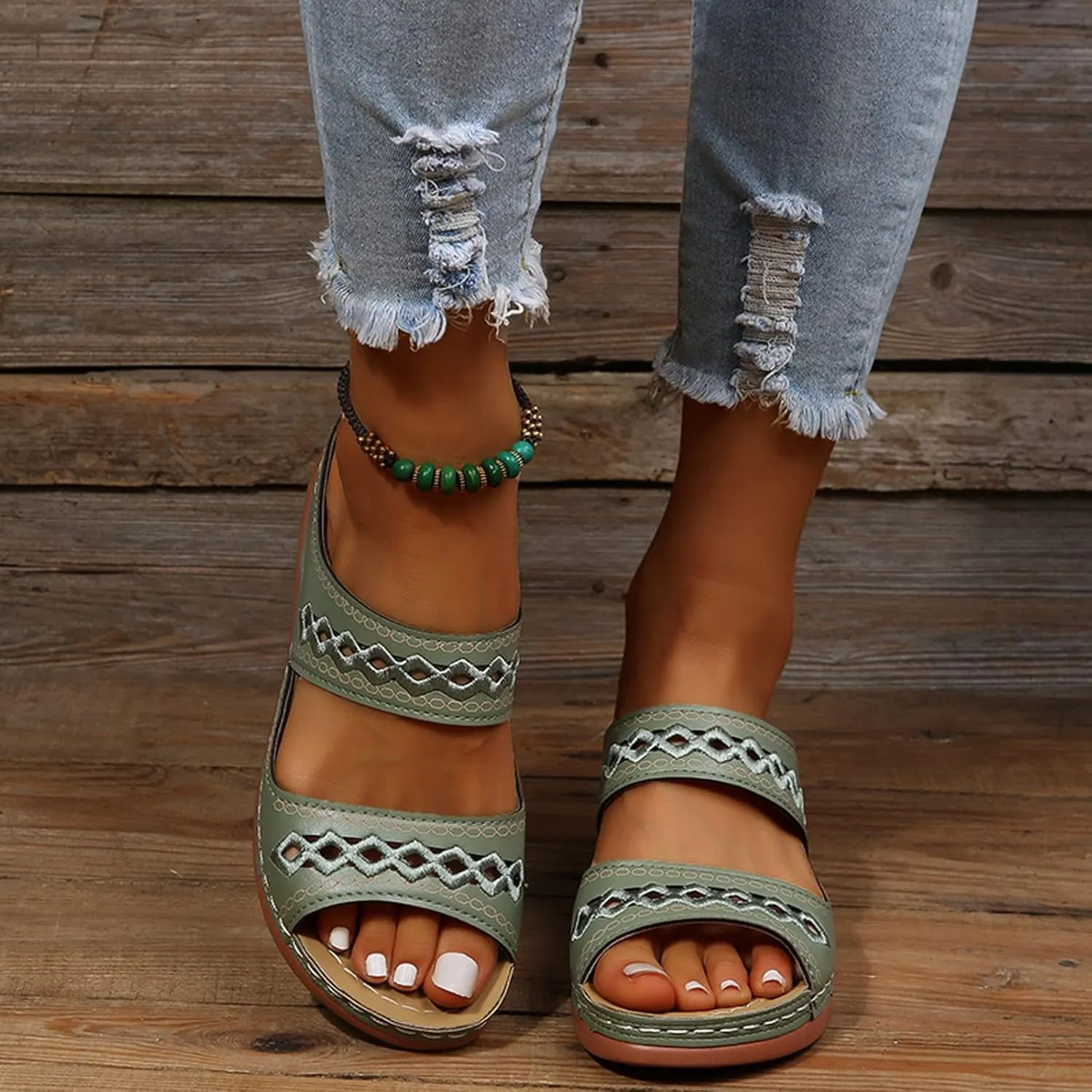 Women Orthopedic Sandals-Breathable Mesh and Leather Sandals Orthotic Women's Beach Flip Flops Orthopedic Summer Sandals for Women 2025 Dressy Orthotic Women's Comfort Sandals Comfort Sandals Woman