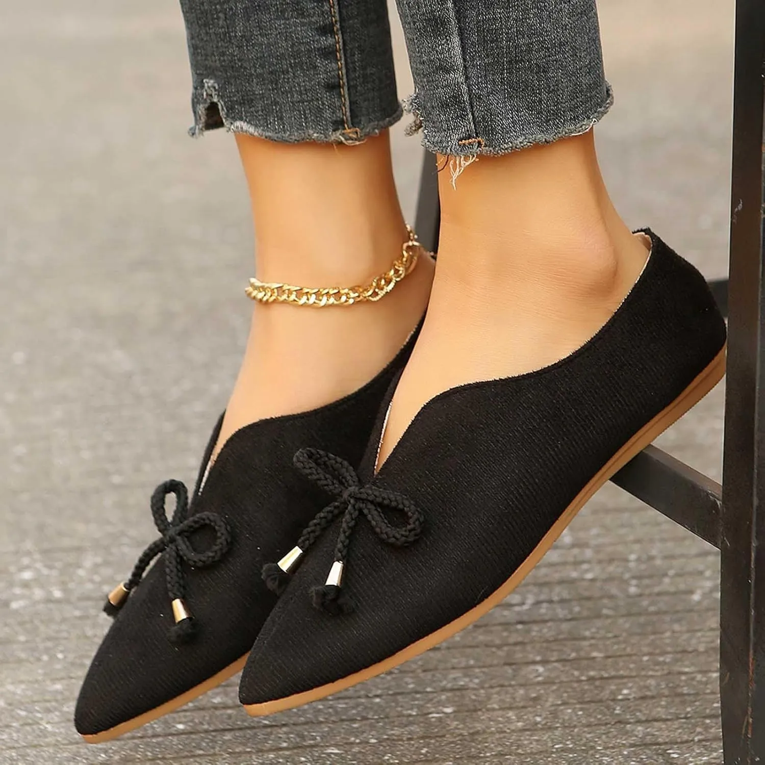 Women Pointed Toe Slip on Single Shoes Dressy Casual Office Dress Shoe Spring Summer Flats 2025 New Slip-Shoes