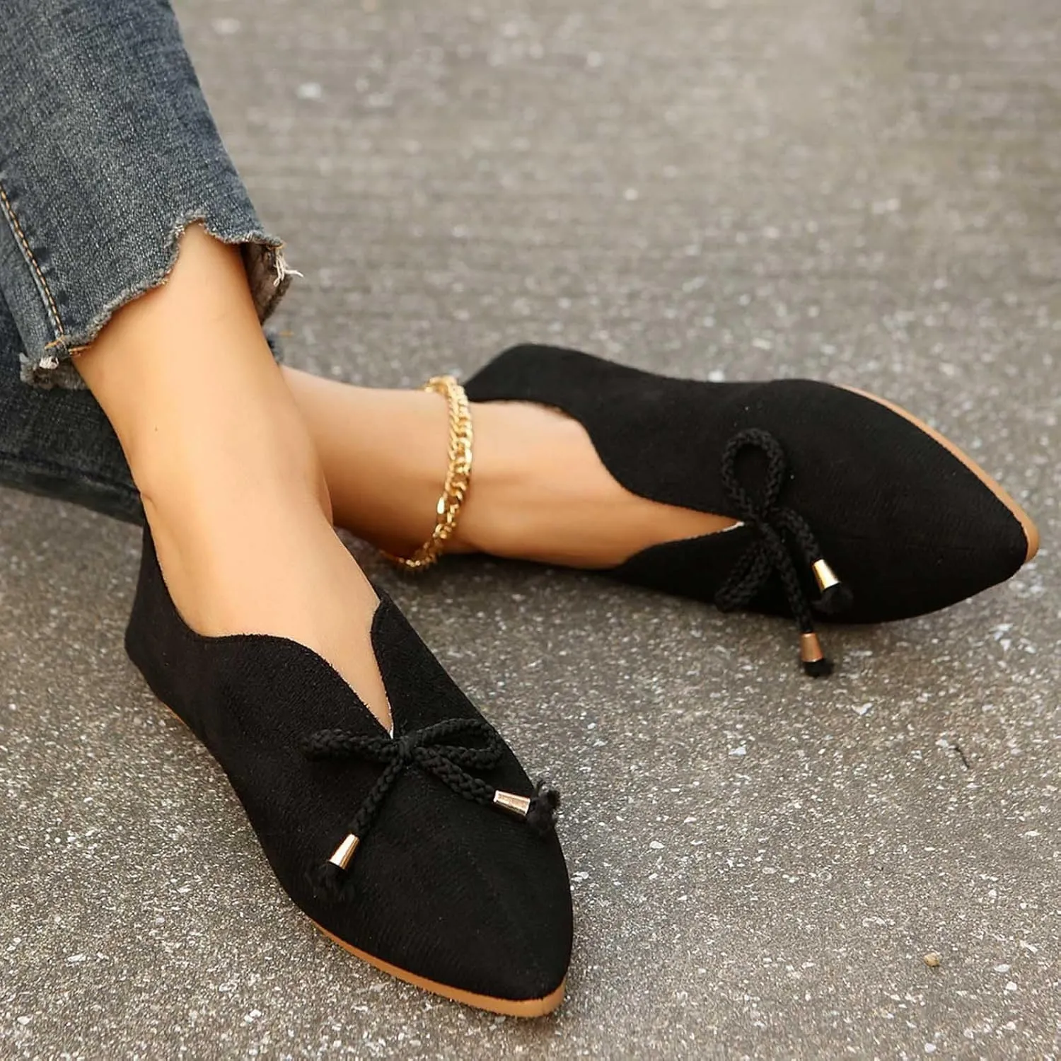 Women Pointed Toe Slip on Single Shoes Dressy Casual Office Dress Shoe Spring Summer Flats 2025 New Slip-Shoes