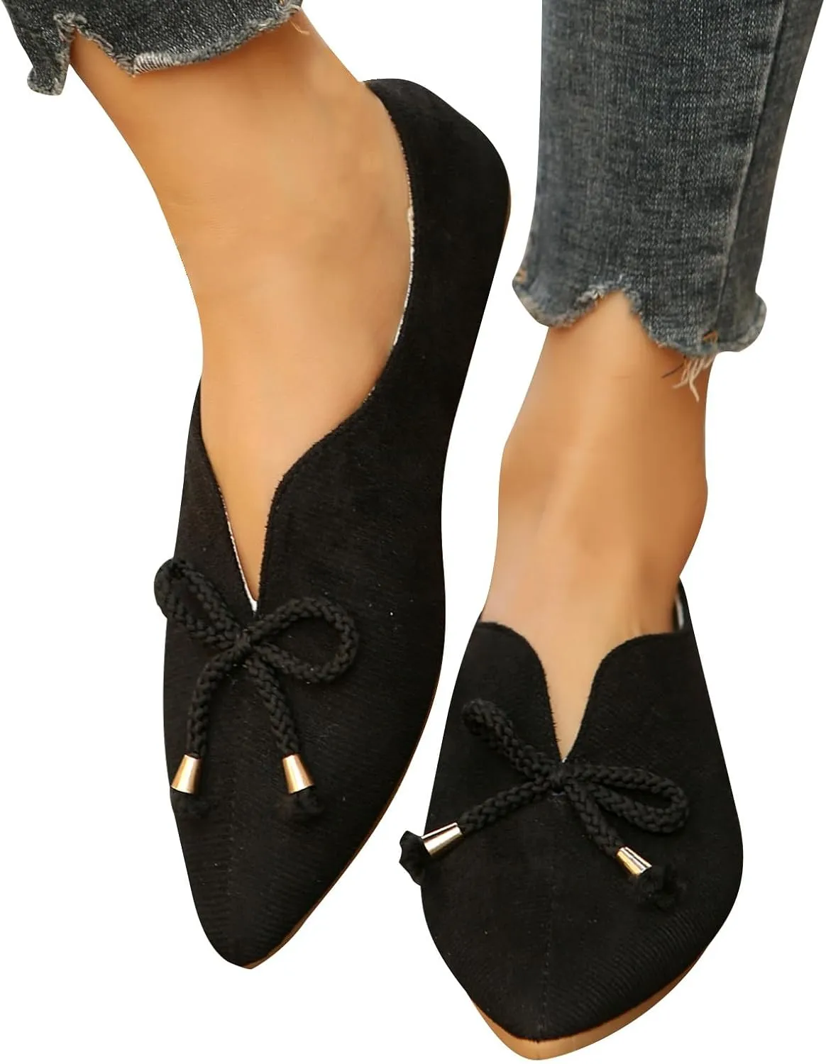 Women Pointed Toe Slip on Single Shoes Dressy Casual Office Dress Shoe Spring Summer Flats 2025 New Slip-Shoes