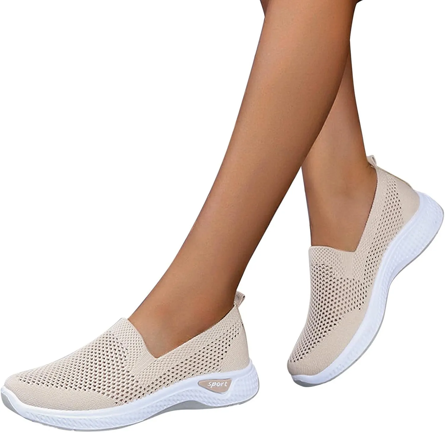 Women Slip On Walking Sneakers Casual Comfortable Shoes Lightweight Canvas Flats Non Slip Breathable Loafers