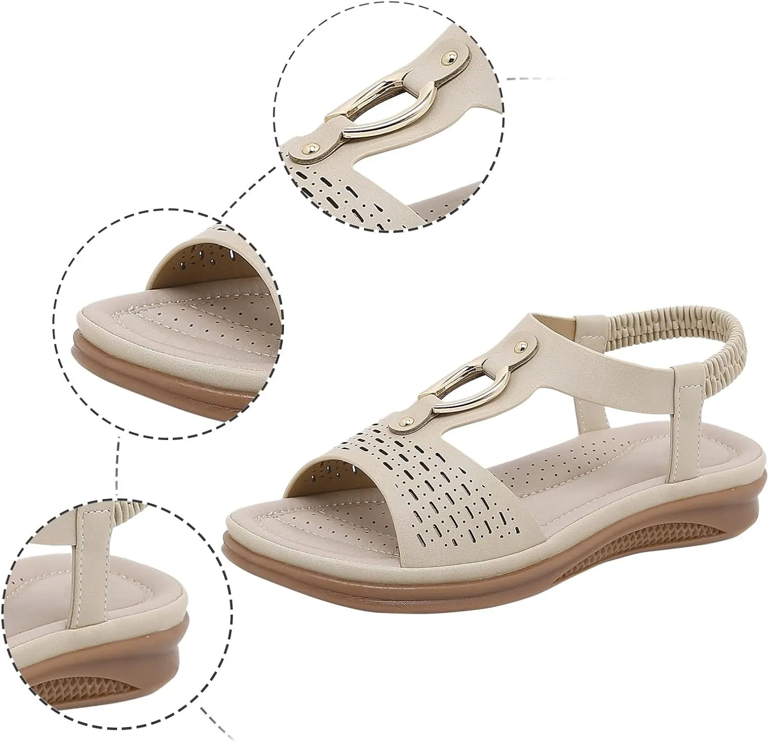 Women Slippers & Sandals Women's Summer European And Fashion Open Toed Elastic Sandals Women Close Toe Sandals