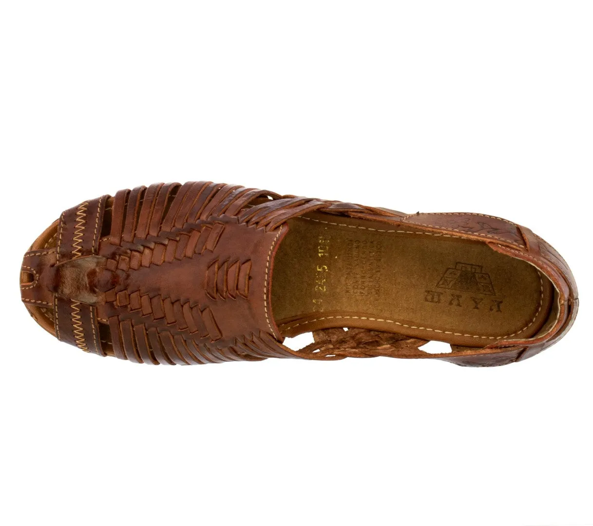 Womens Authentic Huaraches Real Leather Sandals Cognac - #109