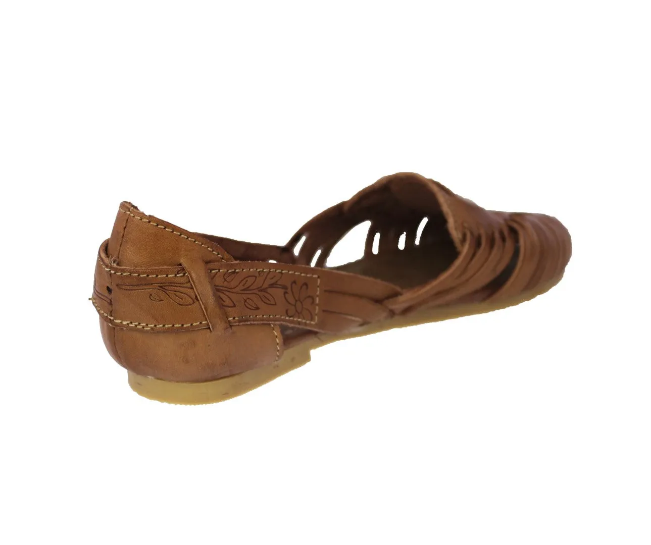 Womens Authentic Huaraches Real Leather Sandals Light Brown - #110