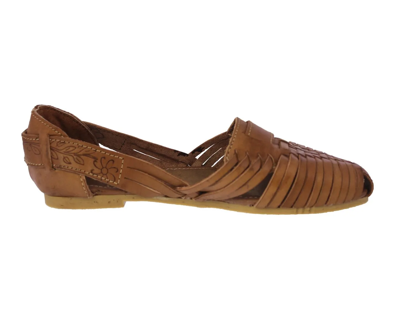 Womens Authentic Huaraches Real Leather Sandals Light Brown - #110