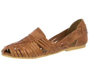Womens Authentic Huaraches Real Leather Sandals Light Brown - #110