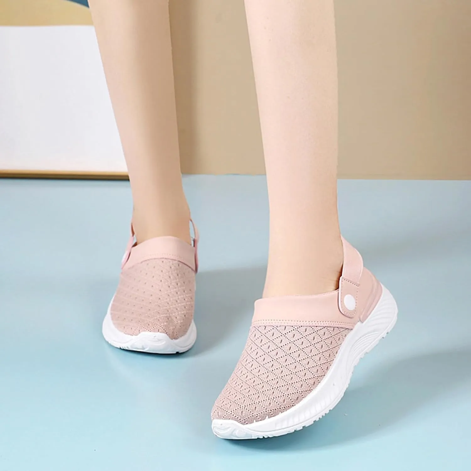 Women's Backless Slip on Mesh Sneakers Shoes Mens Running Shoes Walking Women's Casual Shoes Black Platform Sneaker Tennis Shoe Loafers Casual Slip On