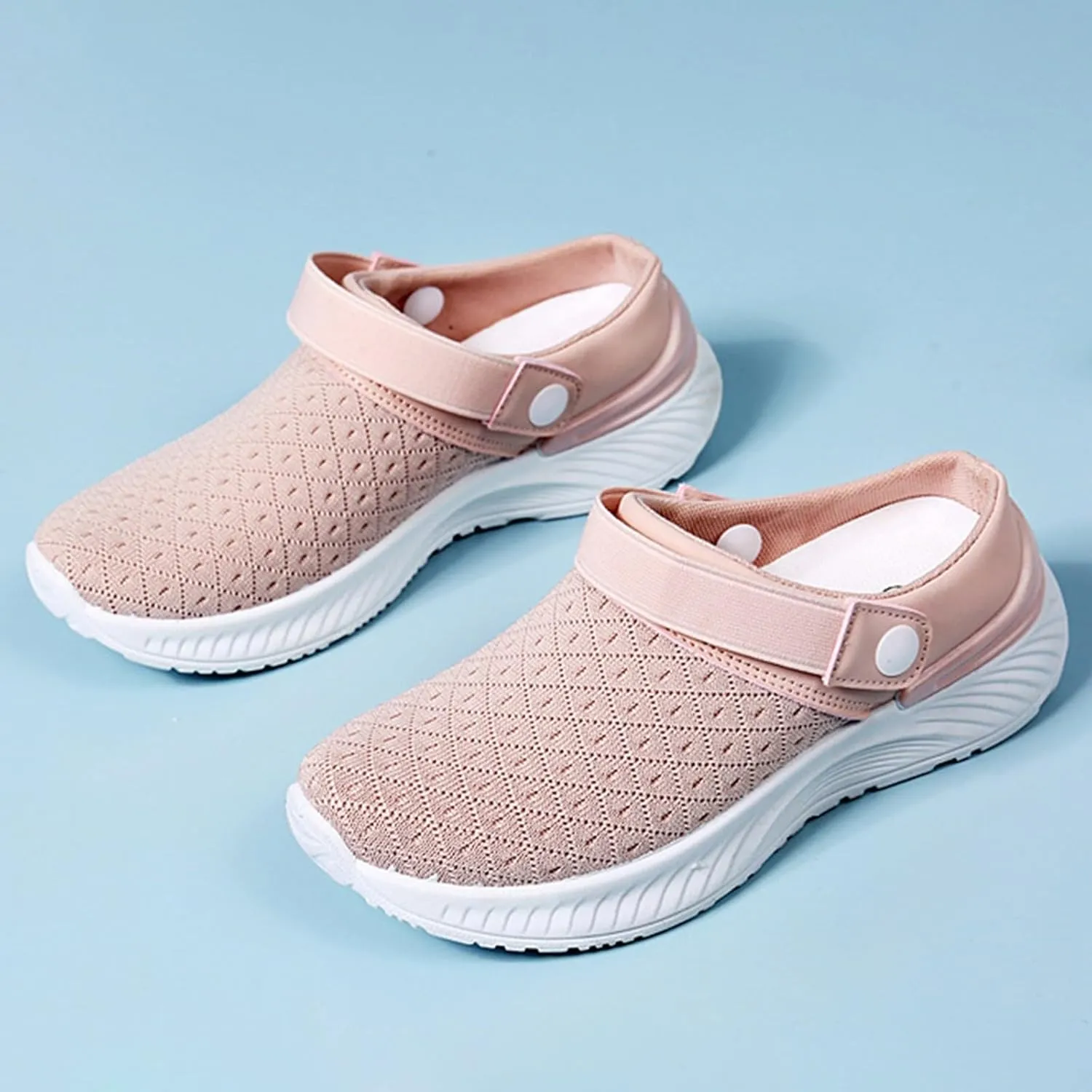 Women's Backless Slip on Mesh Sneakers Shoes Mens Running Shoes Walking Women's Casual Shoes Black Platform Sneaker Tennis Shoe Loafers Casual Slip On