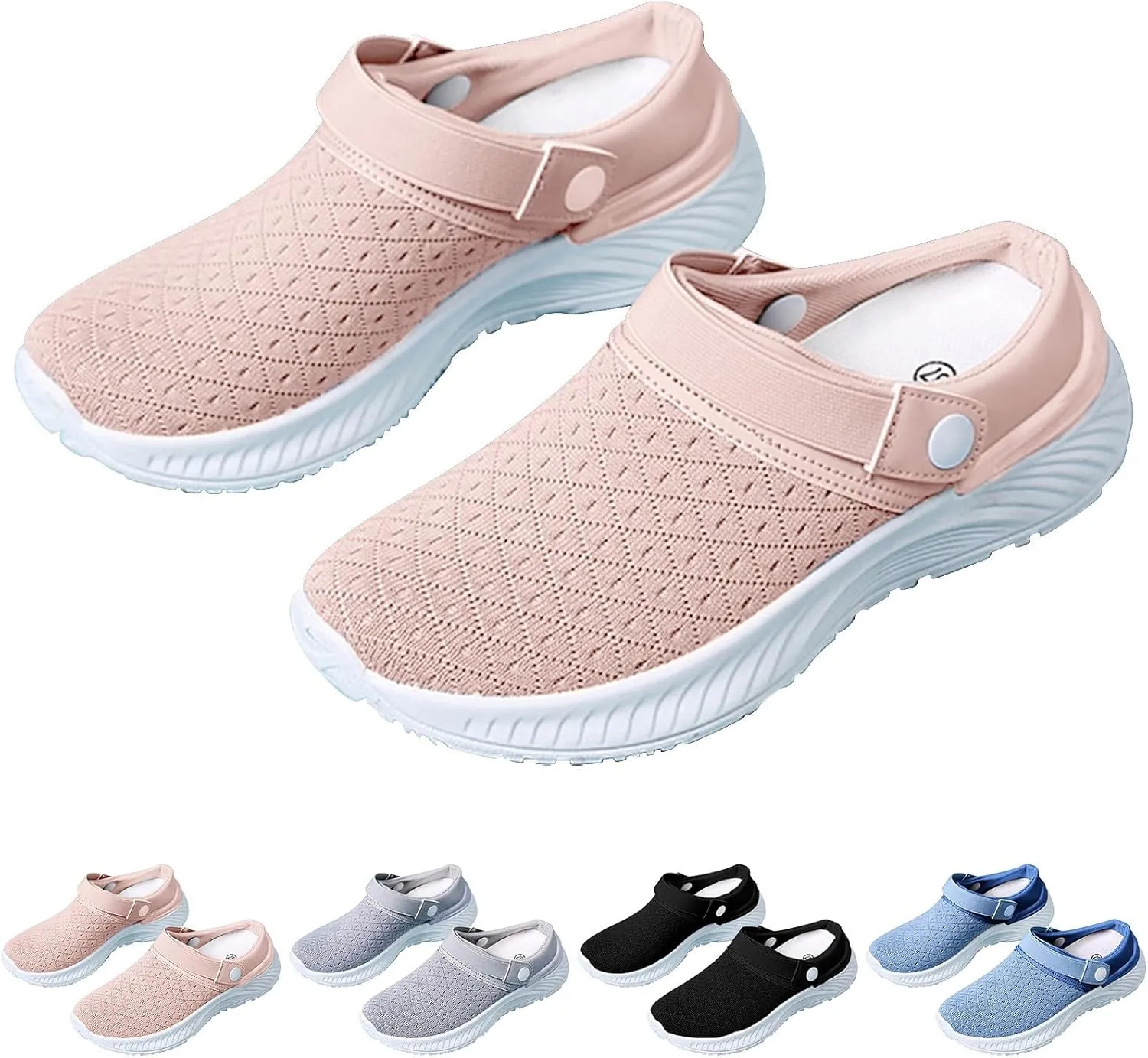 Women's Backless Slip on Mesh Sneakers Shoes Mens Running Shoes Walking Women's Casual Shoes Black Platform Sneaker Tennis Shoe Loafers Casual Slip On