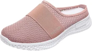 Womens Backless Sneakers Mesh Slip-on Mule Shoes Womens Tennis Shoes Wide Width Slip On Shoes Casual Women Shoes Sneakers Steel Toe Tennis Shoe Loafers Casual Slip On