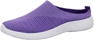 Womens Backless Sneakers Mesh Slip-on Mule Shoes Womens Tennis Shoes Wide Width Slip On Shoes Casual Women Shoes Sneakers Steel Toe Tennis Shoe Loafers Casual Slip On