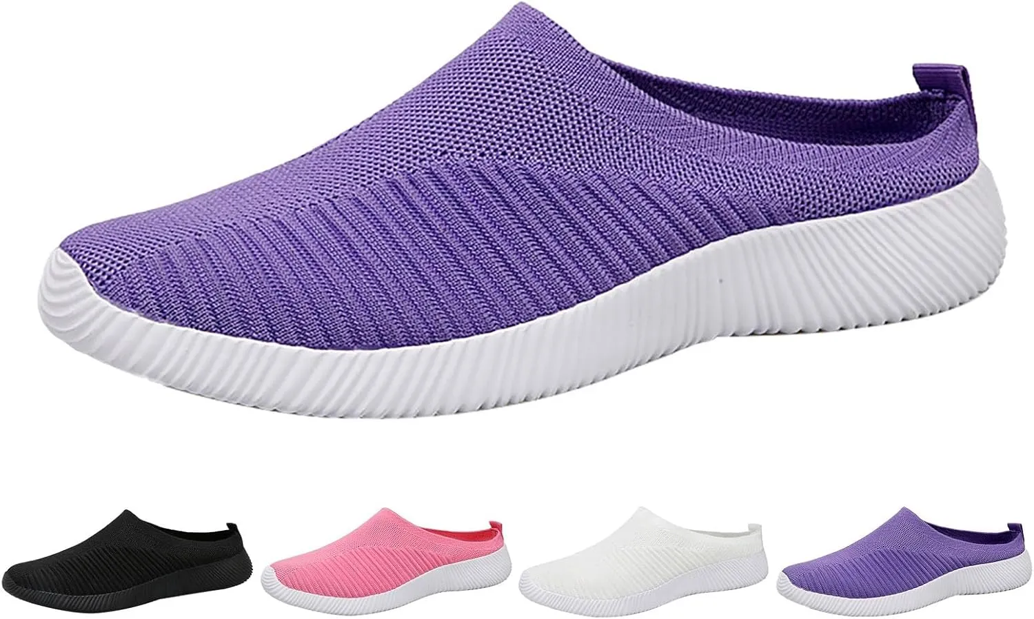 Womens Backless Sneakers Mesh Slip-on Mule Shoes Womens Tennis Shoes Wide Width Slip On Shoes Casual Women Shoes Sneakers Steel Toe Tennis Shoe Loafers Casual Slip On