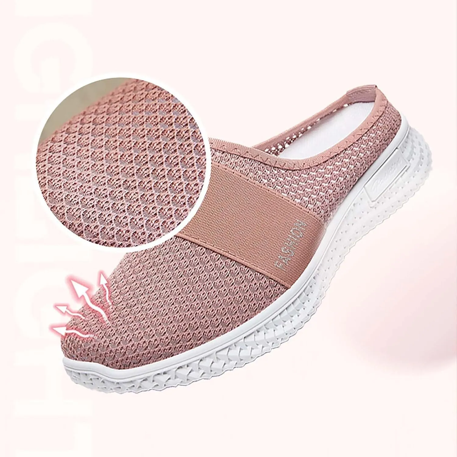 Womens Backless Sneakers Mesh Slip-on Mule Shoes Womens Tennis Shoes Wide Width Slip On Shoes Casual Women Shoes Sneakers Steel Toe Tennis Shoe Loafers Casual Slip On