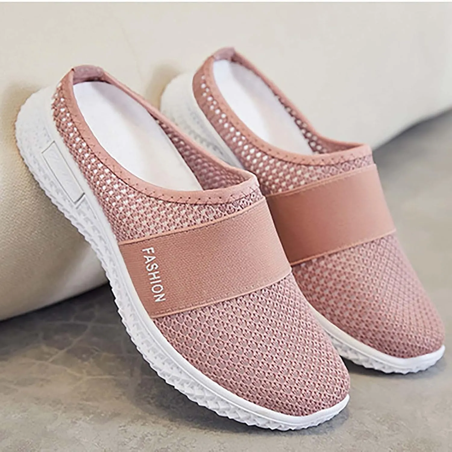 Womens Backless Sneakers Mesh Slip-on Mule Shoes Womens Tennis Shoes Wide Width Slip On Shoes Casual Women Shoes Sneakers Steel Toe Tennis Shoe Loafers Casual Slip On