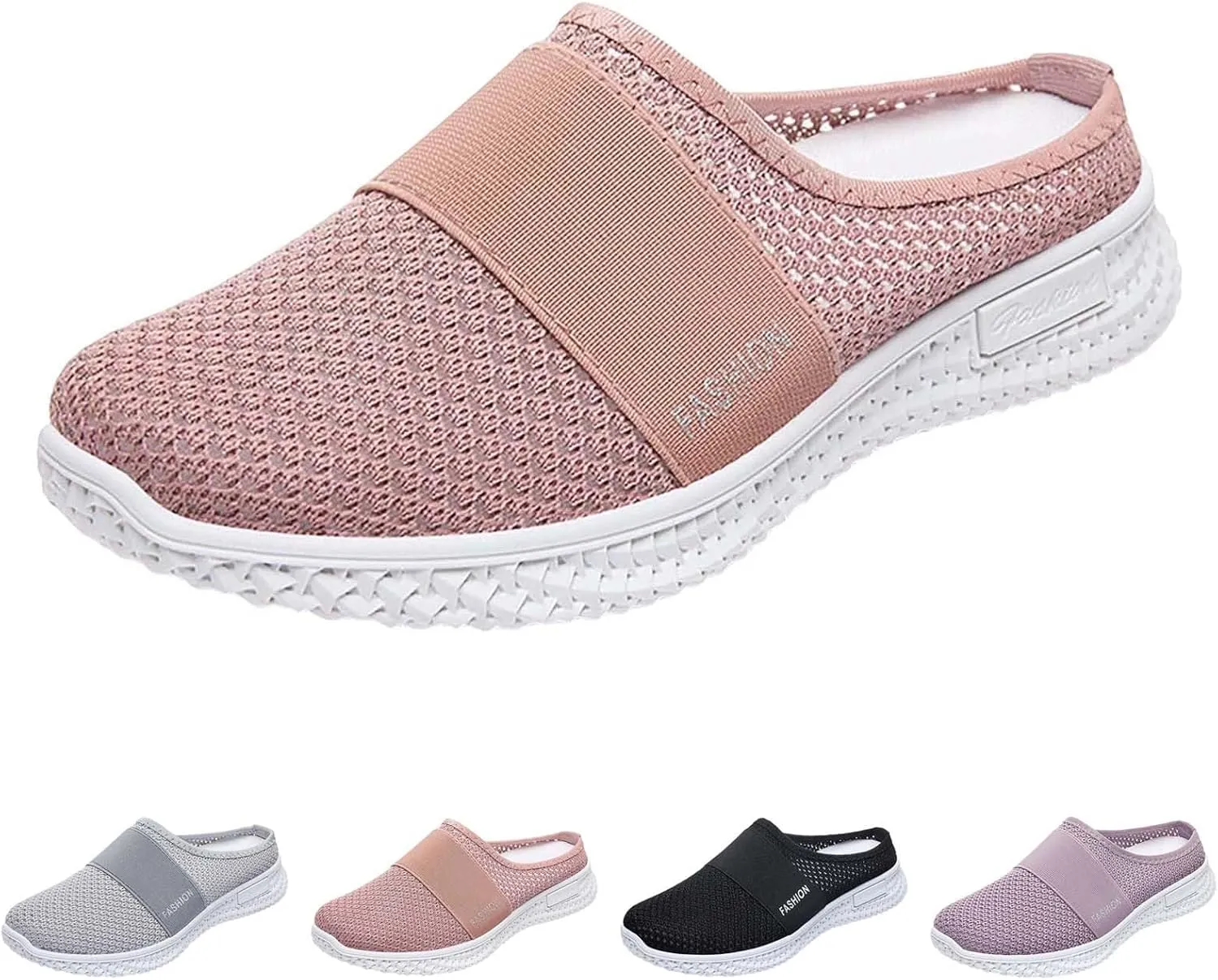 Womens Backless Sneakers Mesh Slip-on Mule Shoes Womens Tennis Shoes Wide Width Slip On Shoes Casual Women Shoes Sneakers Steel Toe Tennis Shoe Loafers Casual Slip On