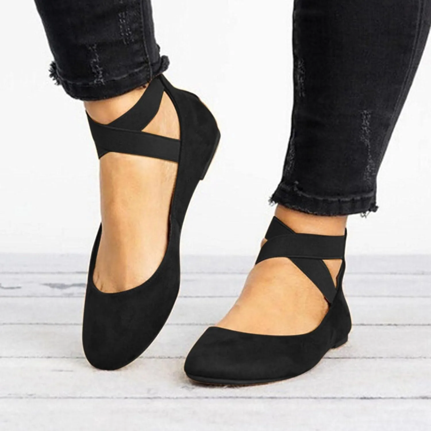 Women's Battle Flat Shoes Comfortable Slip on Casual Breathable Knitted Dressy Work Office Pointed Toe Classic Trendy Box