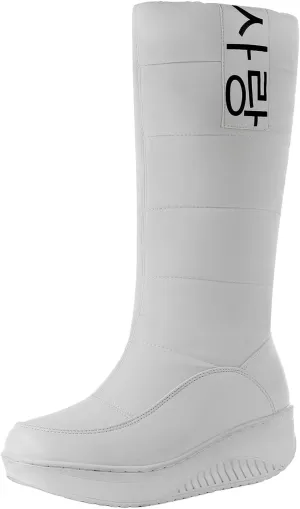 Womens Boots Winter Womens Boots Mid Calf Winter Boots Warm Snow Boots Comfortable Outdoor Thick Bottom Flat Snow Boots