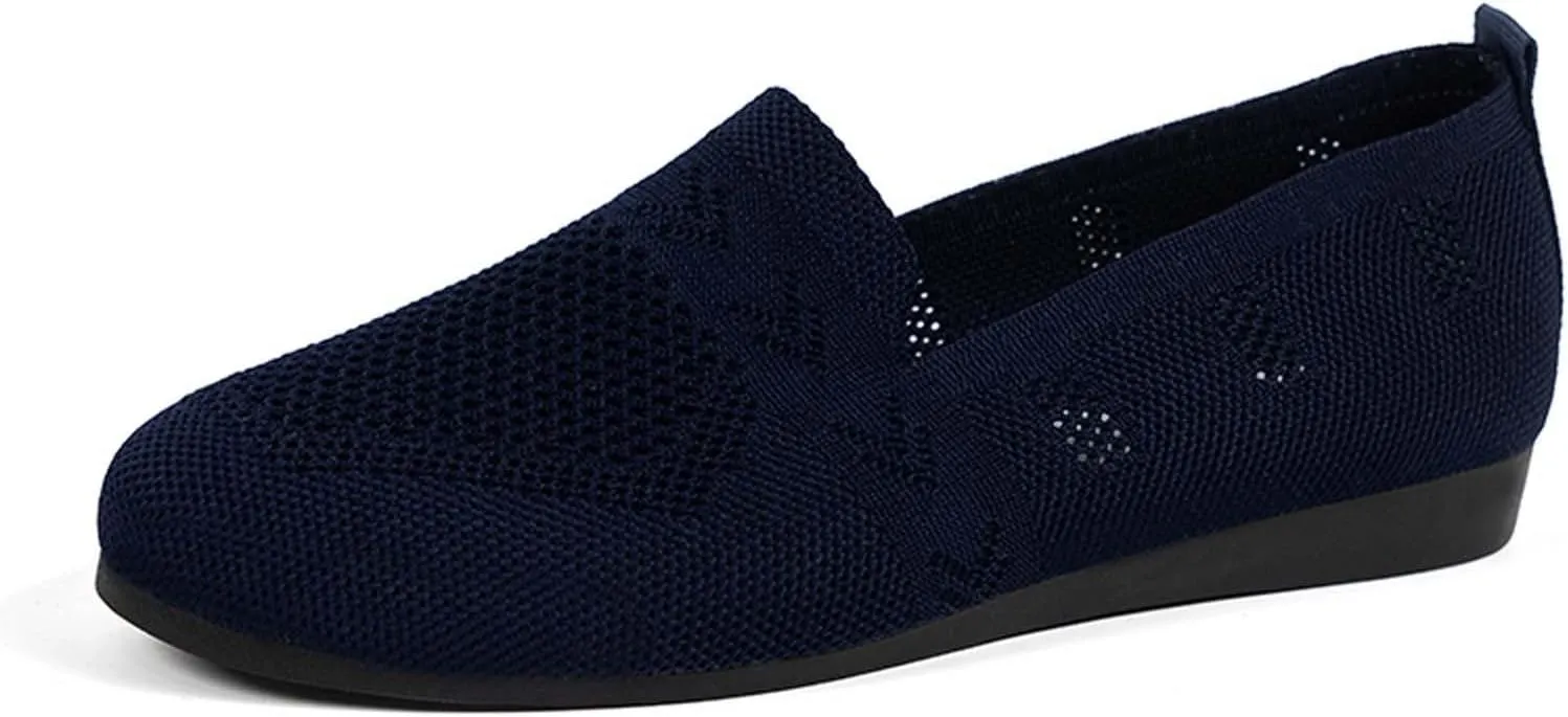 Women's Breathable Comfortable Casual Cloth Shoes Fashion Mesh Slip On Flat Walking Footwear for Daily Wear