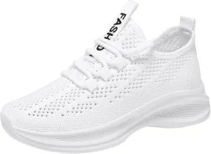 Women's Breathable Elastic Fly Woven Mesh Shoes Non Slip Cushion Fashion Running Tennis Shoes Labor Work Shoe