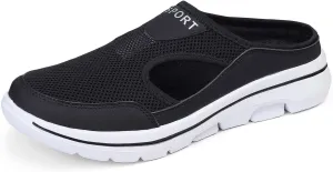 Women's Breathable Mesh Slip On Loafers Comfortable Mid Heel Sneakers for Walking Yoga Beach Casual Summer Shoes