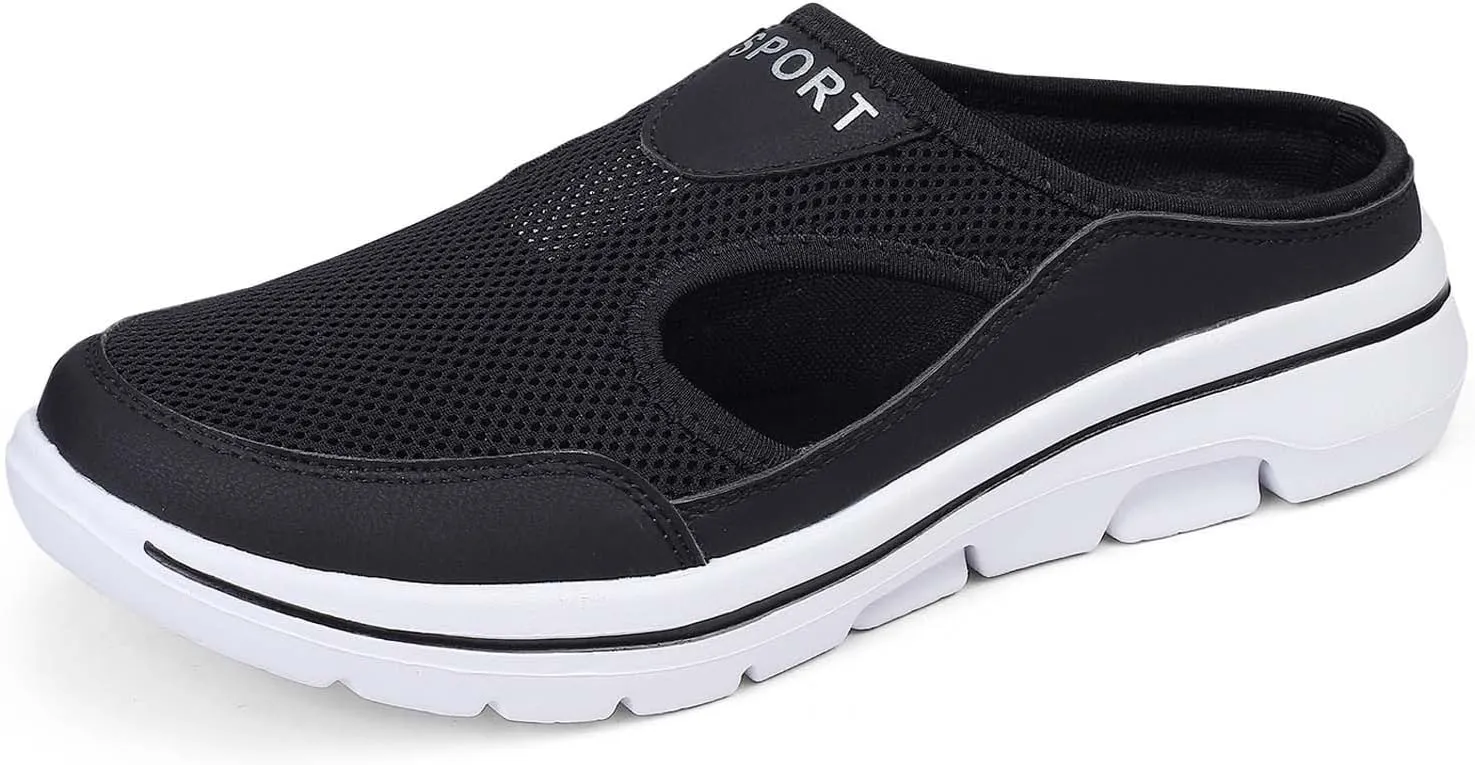 Women's Breathable Mesh Slip On Loafers Comfortable Mid Heel Sneakers for Walking Yoga Beach Casual Summer Shoes