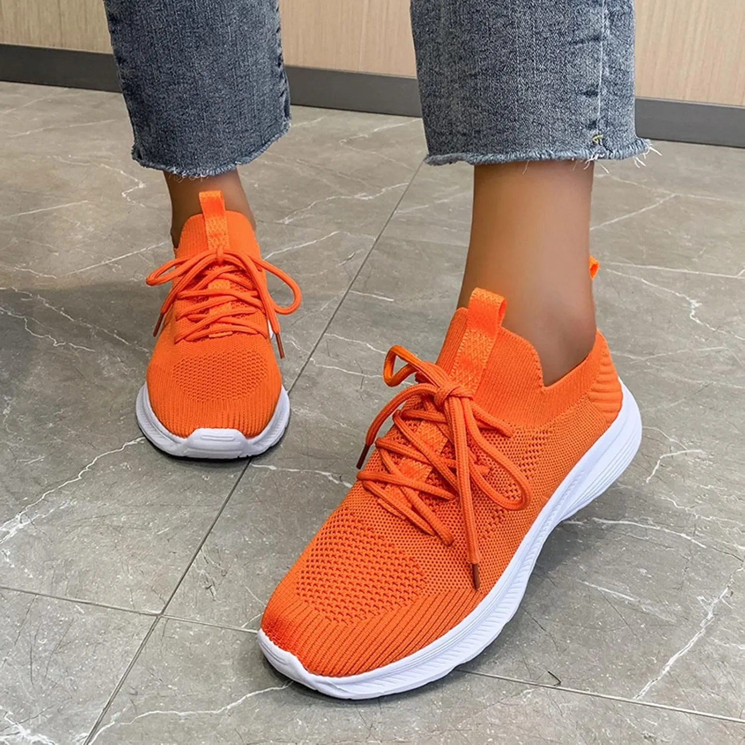 Womens Breathable Nursing Shoes Air Cushion Orthopedic Sneakers with Arch Support Outdoor Casual Fitness Shoe