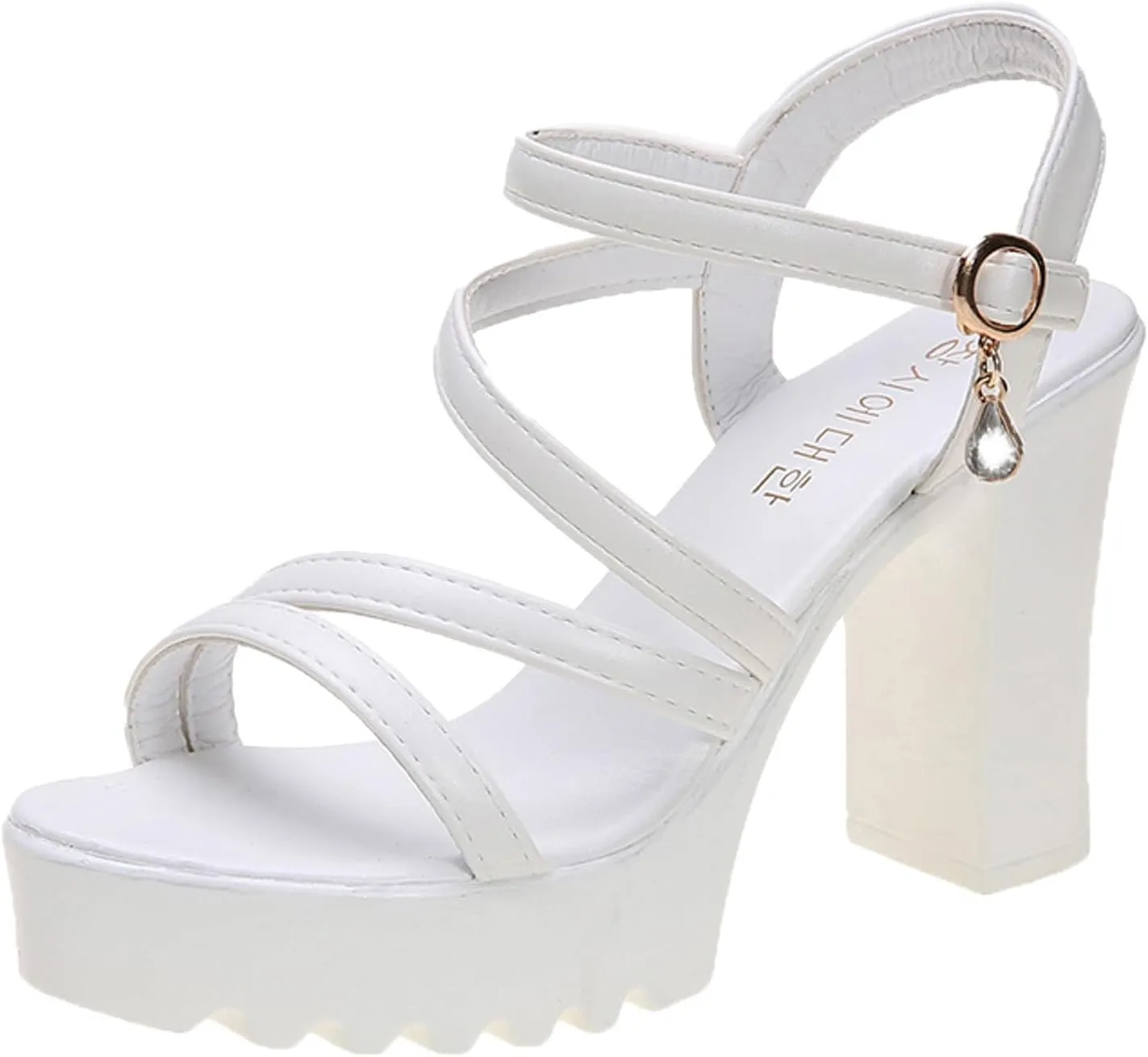 Women's Breathable Sandals Lug Sole Solid Thick Sole Sandals Square Heel Comfy Walking Non Slip Ultra