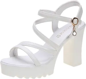 Women's Breathable Sandals Lug Sole Solid Thick Sole Sandals Square Heel Comfy Walking Non Slip Ultra