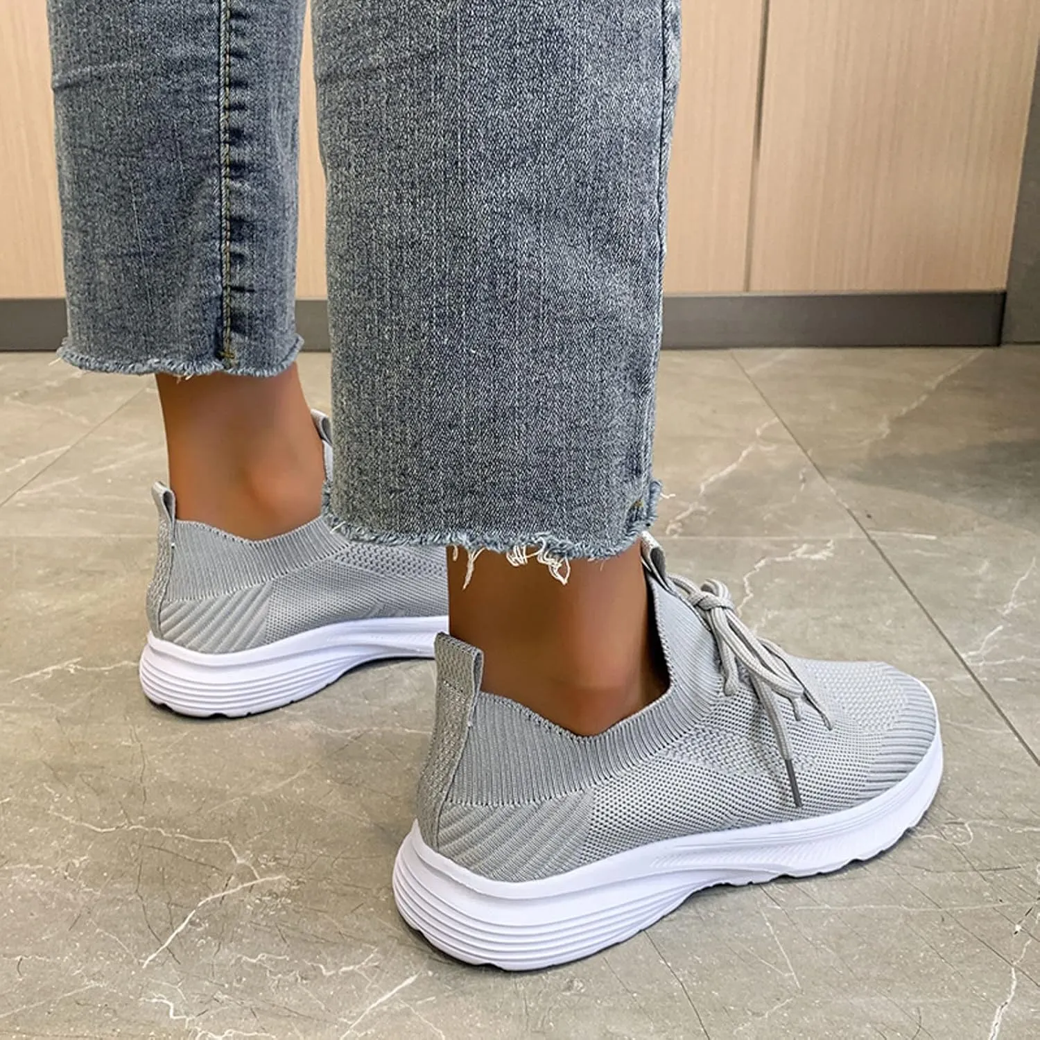 Womens Breathable Slip On Shoes Casual Comfortable Walking Sneakers Lightweight Canvas Flats Non Slip Loafers