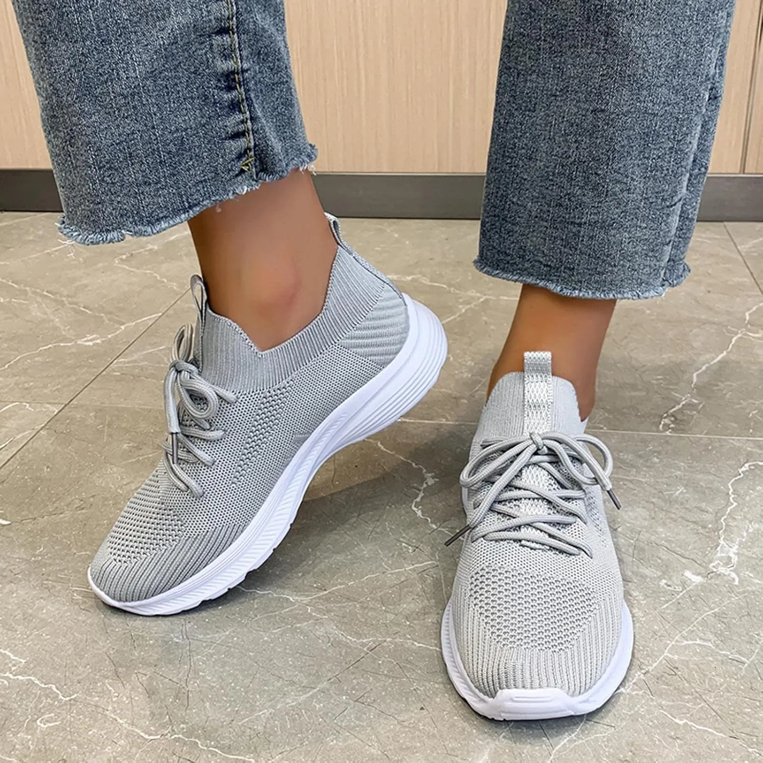 Womens Breathable Slip On Shoes Casual Comfortable Walking Sneakers Lightweight Canvas Flats Non Slip Loafers