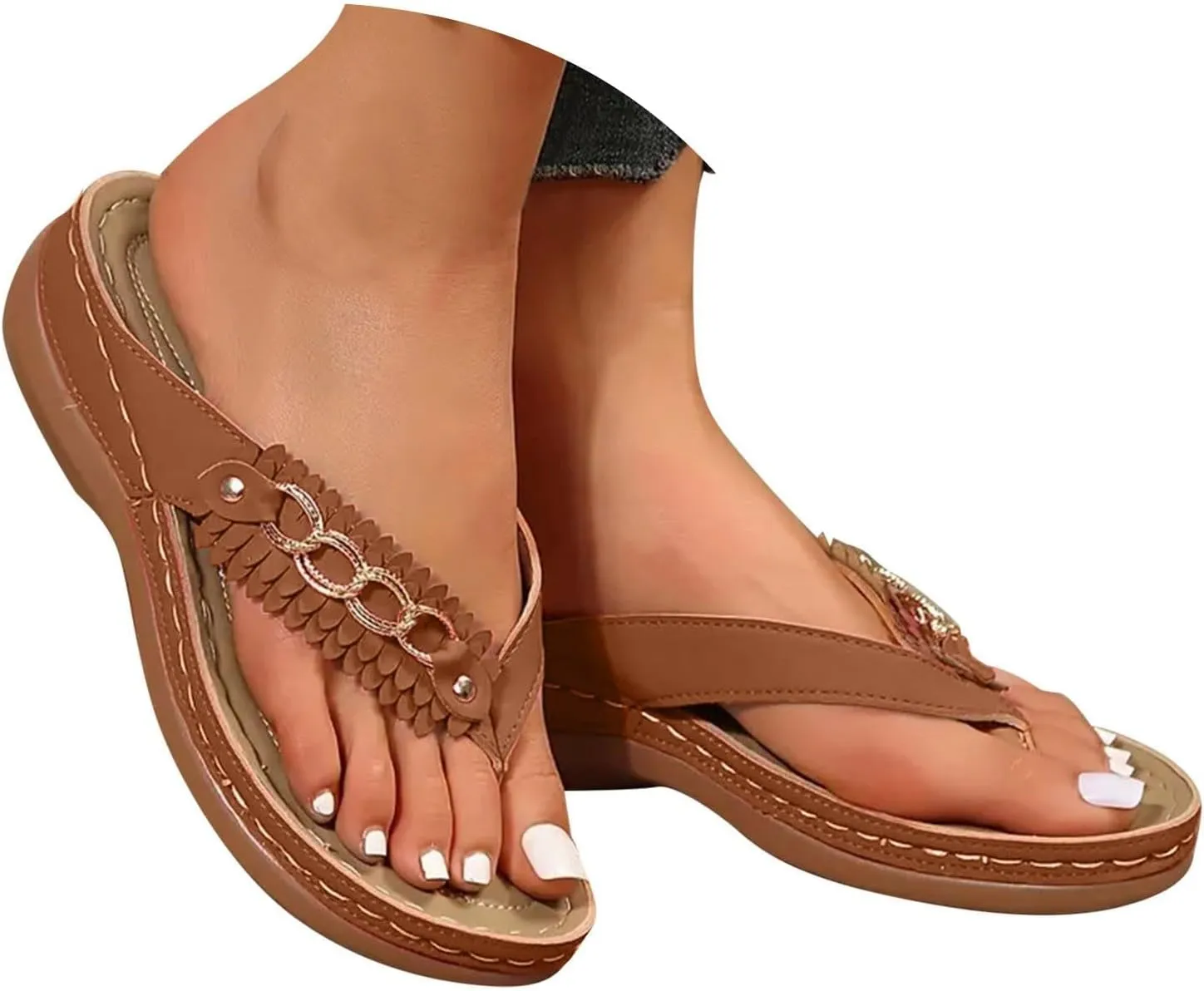 Womens Breeze Sea Flip Flop Orthotic Thong Sandals Slippers Slip On Lightweight Athletic Yoga Mat Cushion Sandals with Comfortable Plantar Fasciitis Arch Support