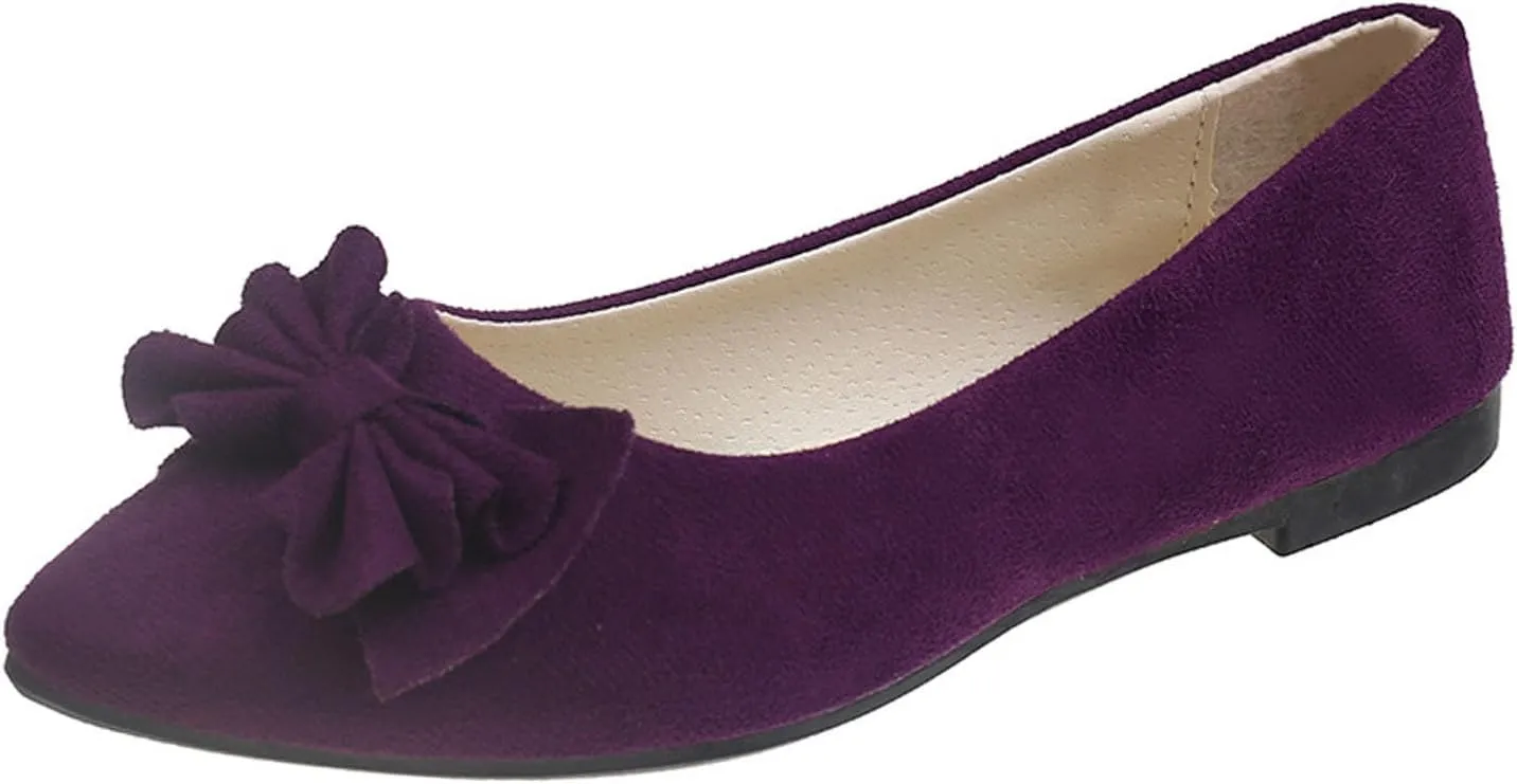 Women's Casual Slip On Ballet Comfortable Low Heel Dress Shoes for Everyday Wear with Versatile Outfit Pairing