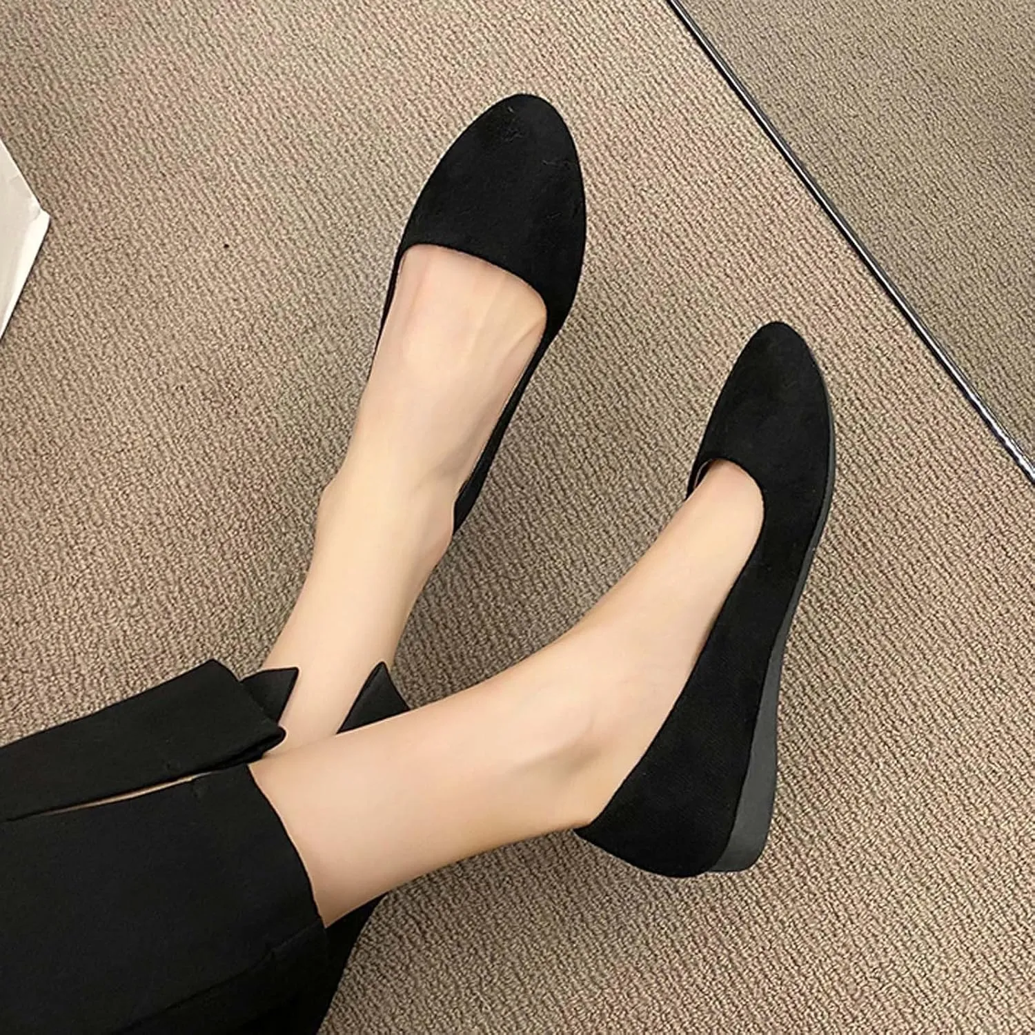 Women's Casual Slip On Comfortable Suede Shoes Low Heel Everyday Walking Footwear for Spring Summer Outfits