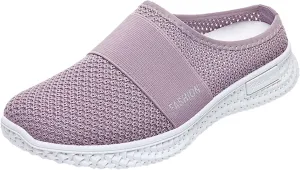 Women's Casual Slip on Half Shoes Breathable Tennis Shoes Womens Wide Width Women Casual Shoes Platform Sneakers Red Tennis Shoe Loafers Casual Slip On