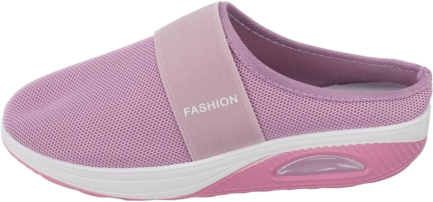 Women's Casual Slip on Half Shoes Breathable Womens Tennis Shoes Mesh Ladies Shoes Casual Black Sneakers Slip On Tennis Shoe Loafers Dress Shoe