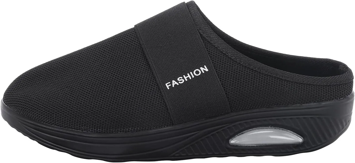 Women's Casual Slip on Half Shoes Breathable Womens Tennis Shoes Mesh Ladies Shoes Casual Black Sneakers Slip On Tennis Shoe Loafers Dress Shoe