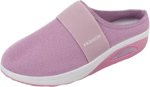 Women's Casual Slip on Half Shoes Breathable Womens Tennis Shoes Mesh Ladies Shoes Casual Black Sneakers Slip On Tennis Shoe Loafers Dress Shoe