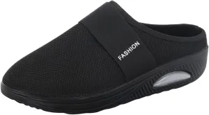 Women's Casual Slip on Half Shoes Breathable Womens Tennis Shoes Mesh Ladies Shoes Casual Black Sneakers Slip On Tennis Shoe Loafers Dress Shoe