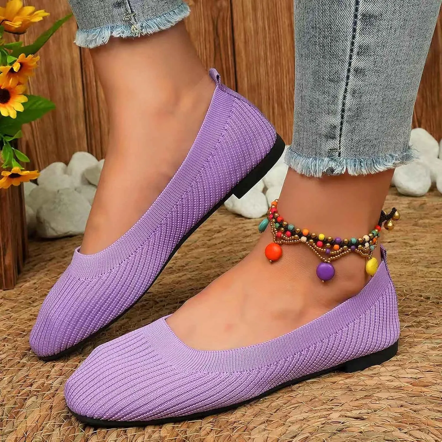 Women's Casual Slip On Loafers Breathable Comfortable Flat Shoes for Daily Wear with Jeans Shorts Pants Spring