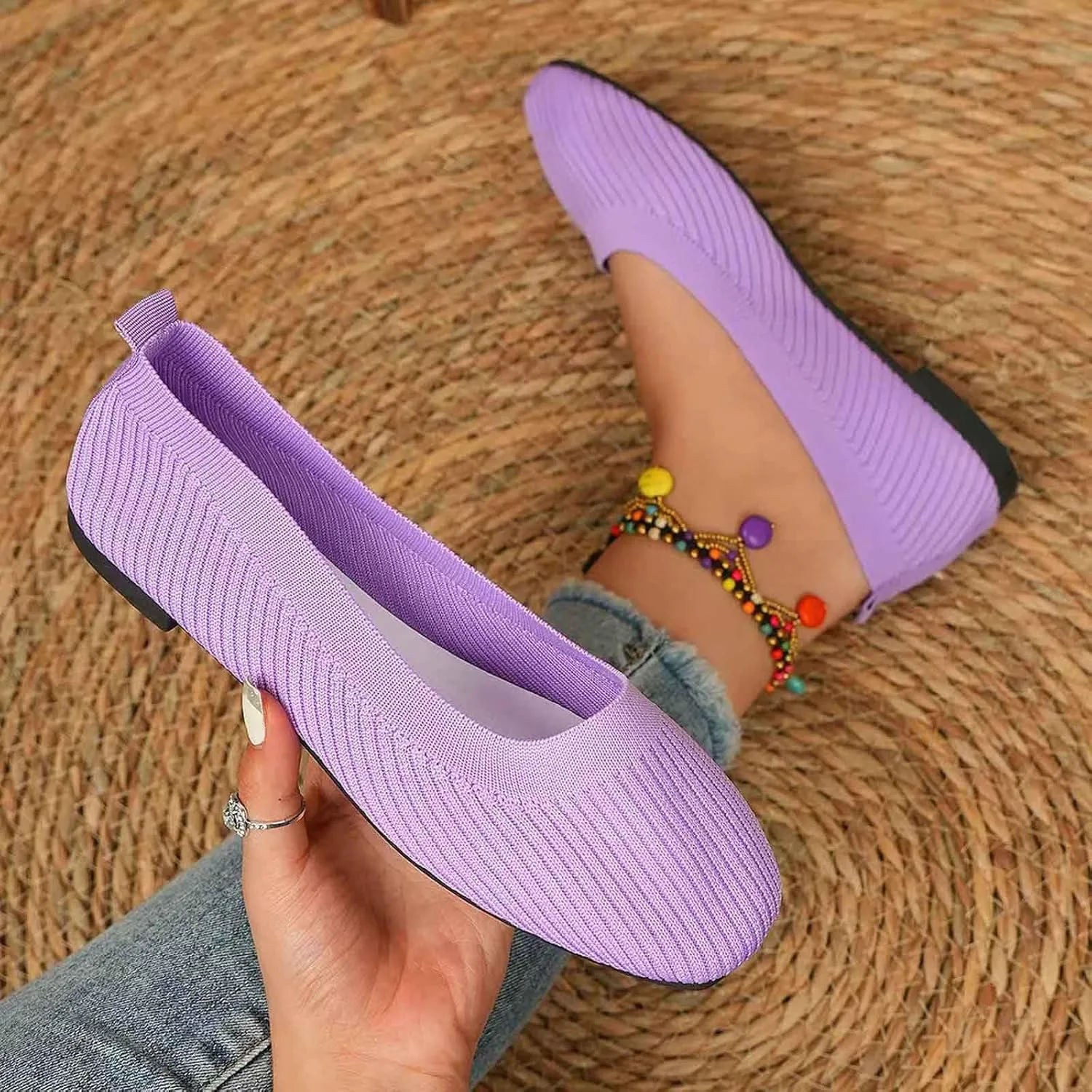 Women's Casual Slip On Loafers Breathable Comfortable Flat Shoes for Daily Wear with Jeans Shorts Pants Spring