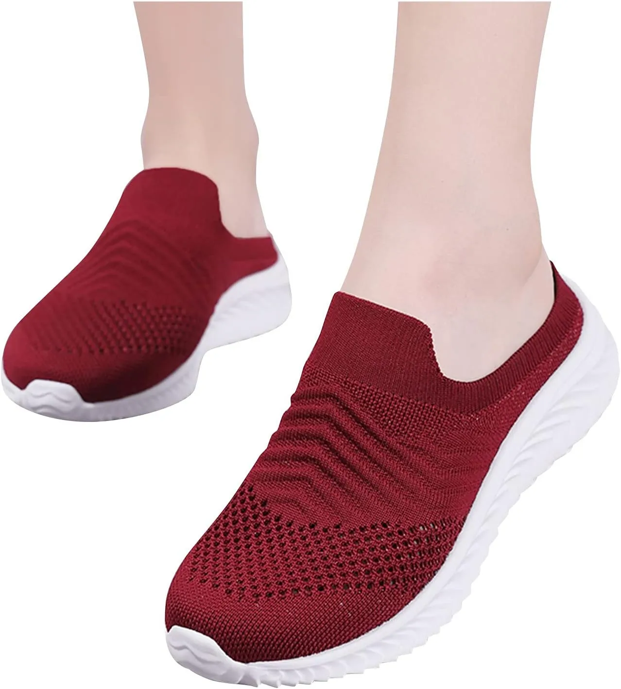 Womens Casual Slip On Loafers Comfortable Walking Shoes Lightweight Canvas Sneakers Flat Non Slip Flats