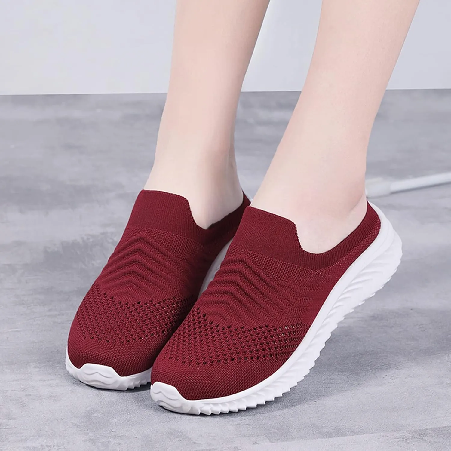 Womens Casual Slip On Loafers Comfortable Walking Shoes Lightweight Canvas Sneakers Flat Non Slip Flats