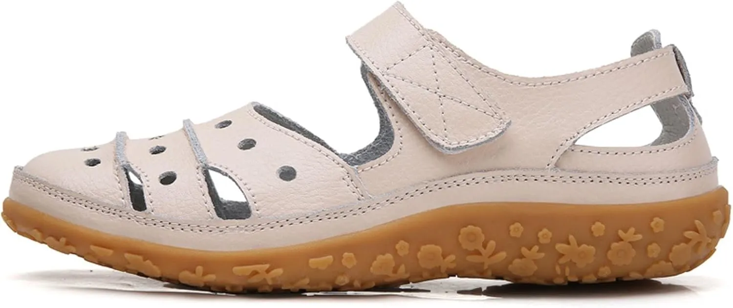 Women's Casual Slip On Shoes Comfortable Flat Sole Hook Loop Fastening Versatile Spring Summer Footwear for Work