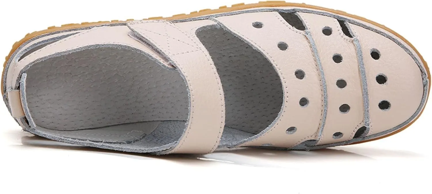 Women's Casual Slip On Shoes Comfortable Flat Sole Hook Loop Fastening Versatile Spring Summer Footwear for Work