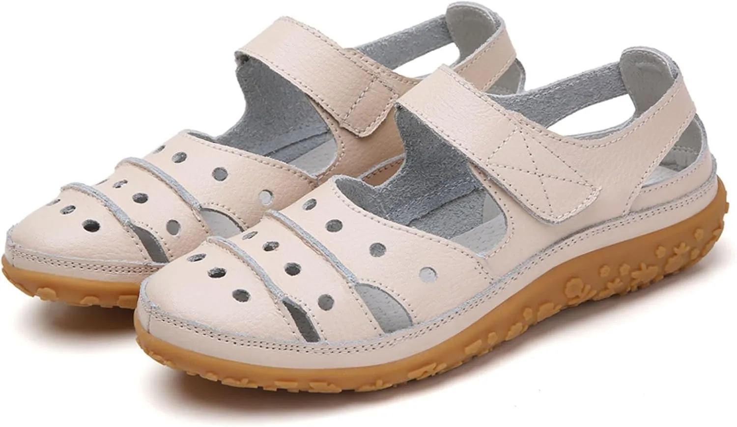 Women's Casual Slip On Shoes Comfortable Flat Sole Hook Loop Fastening Versatile Spring Summer Footwear for Work