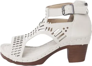 Women's Chunky Low Heel Sandals Women's Outdoor Fashion All Open Toe Hollow Sandals Hollow Fish Mouth