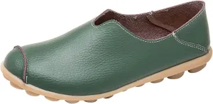 Women's Comfort Walking Boat Shoe Breathable Walking Office Flat Loafer Casual Leather Flats Slip On Driving Loafers Comfortable Orthopedic Shoes