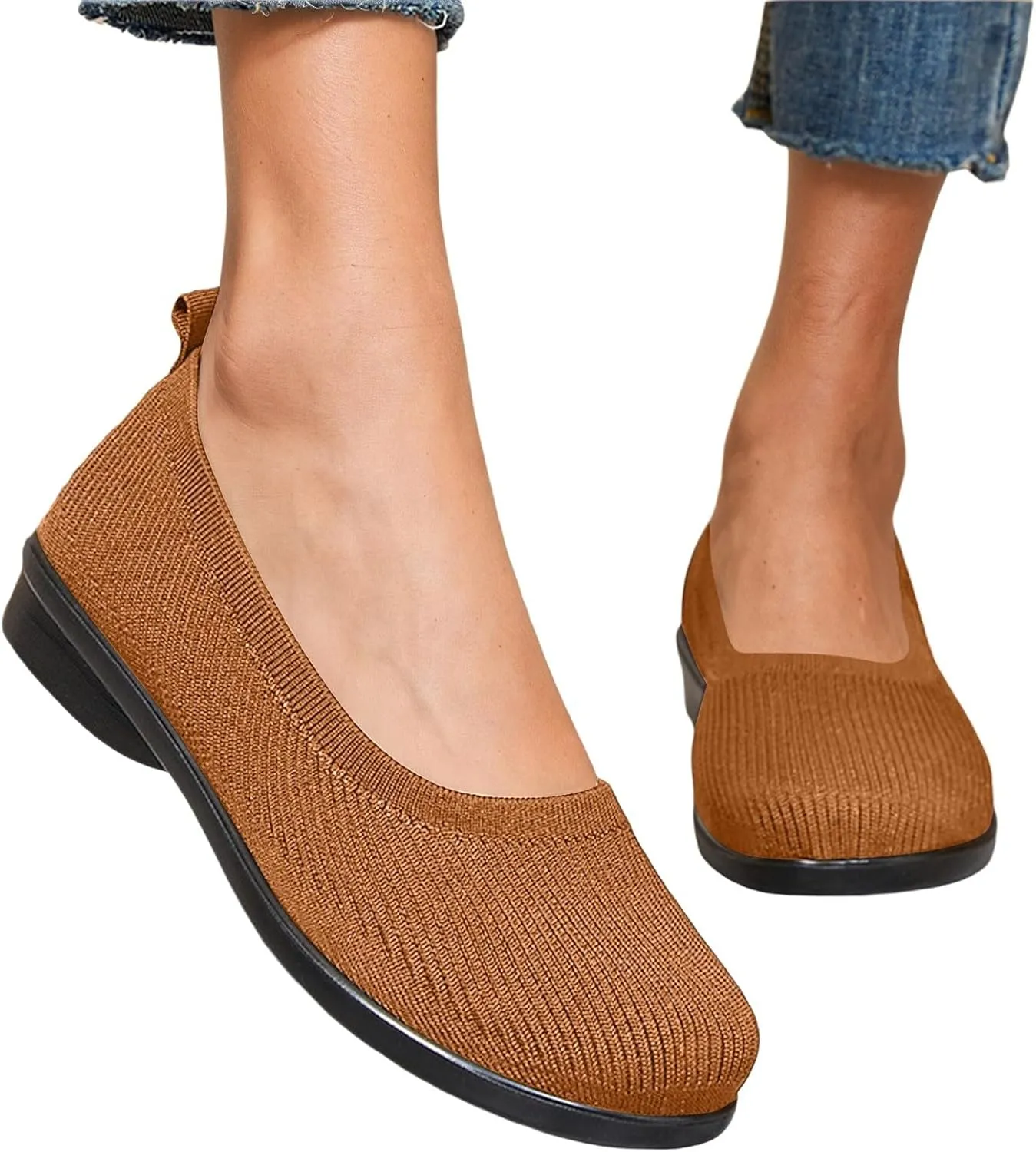 Women's Comfortable Slip On Loafers Low Heel Round Toe Casual Shoes for Daily Wear Dating Vacation Outfits with