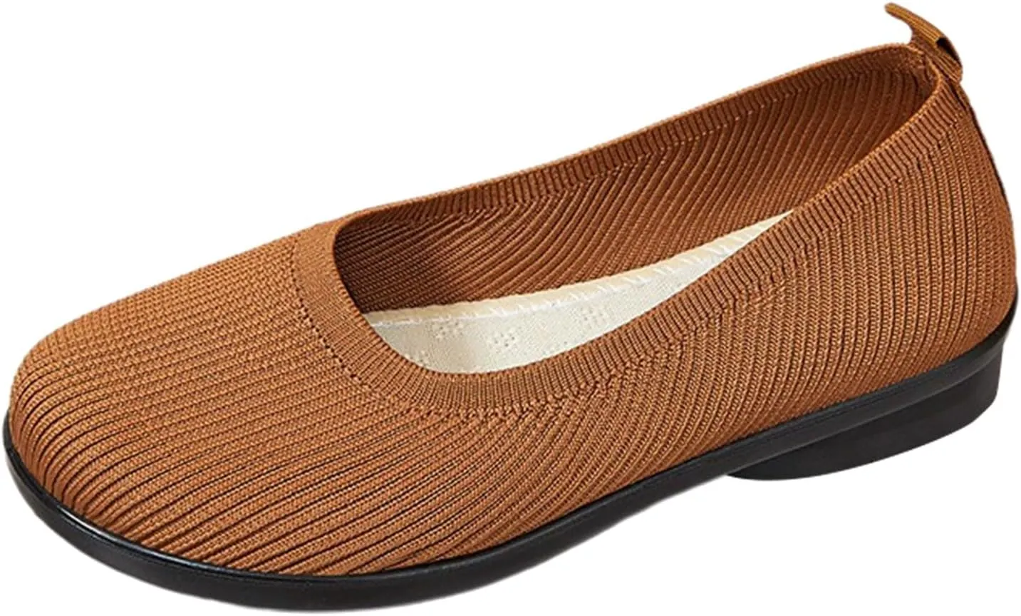 Women's Comfortable Slip On Loafers Low Heel Round Toe Casual Shoes for Daily Wear Dating Vacation Outfits with